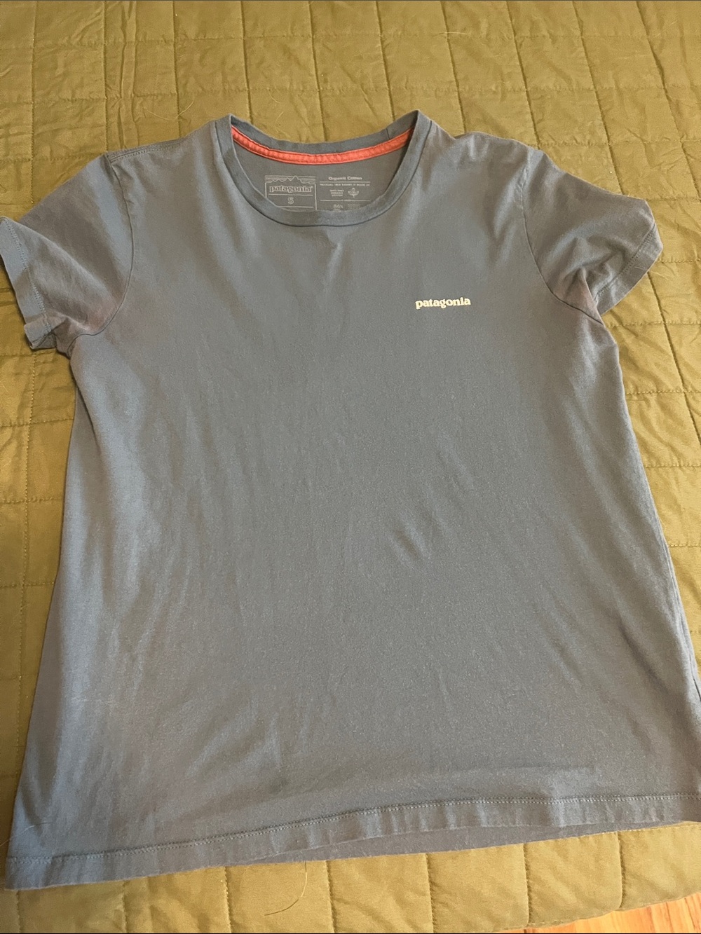 Patagonia Short Sleeve Crew Tee in Slate Blue with White Logo